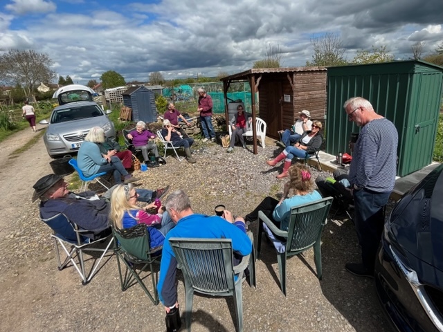 Coffee at the plot session.